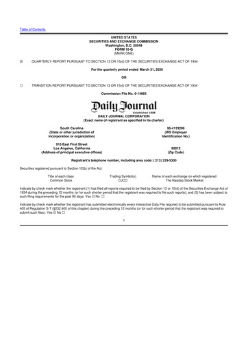 Thumbnail Daily Journal 10-Q Quarterly Report FY 