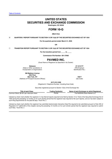 Thumbnail PAVmed
 10-Q Quarterly Report FY 