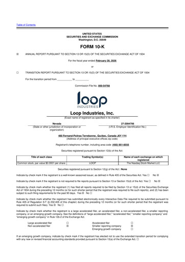 Thumbnail Loop Industries
 10-K Annual Report 2026