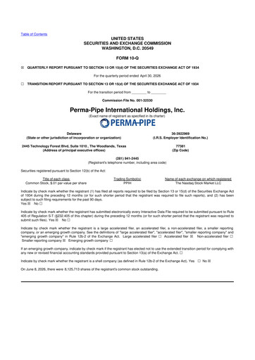 Thumbnail Perma-Pipe International 10-Q Quarterly Report FY2027 