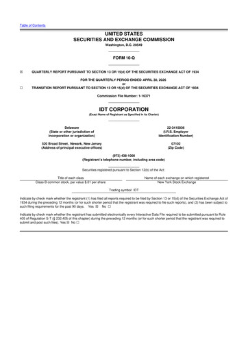 Vorschaubild IDT Corporation
 10-Q Quartalsbericht 2026 