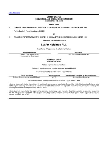 Thumbnail Luxfer 10-Q Quarterly Report FY2026 
