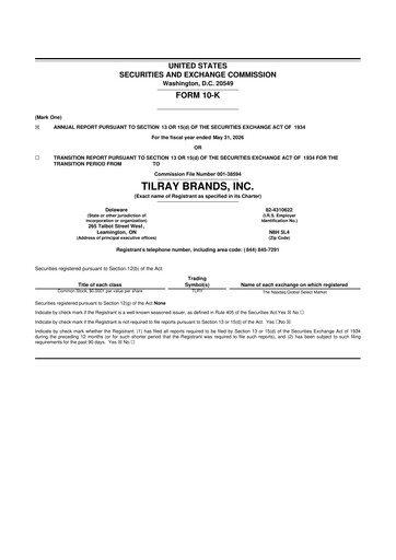 Thumbnail Tilray Brands
 10-K Annual Report 2026