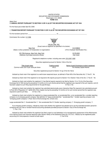 Thumbnail Value Line 10-K Annual Report 2026
