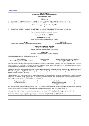 Thumbnail Northwest Pipe Company
 10-Q Quarterly Report FY2026 