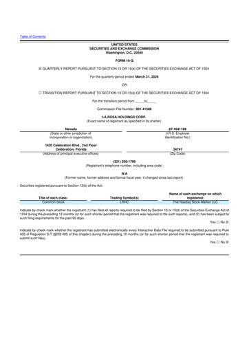 Vorschaubild La Rosa Holdings 10-Q Quartalsbericht 2026 
