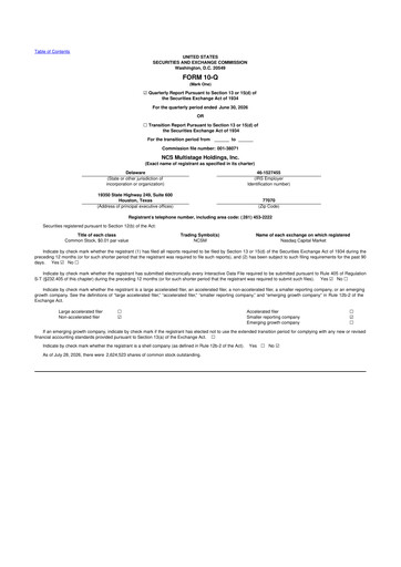 Thumbnail NCS Multistage 10-Q Quarterly Report FY2026 