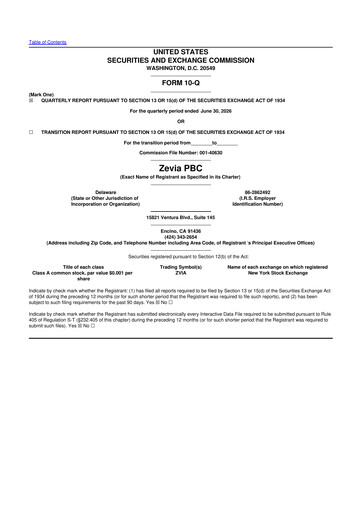 Thumbnail Zevia 10-Q Quarterly Report FY2026 