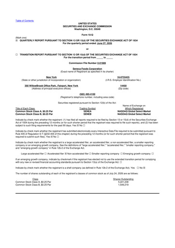Thumbnail Seneca Foods
 10-Q Quarterly Report FY2027 