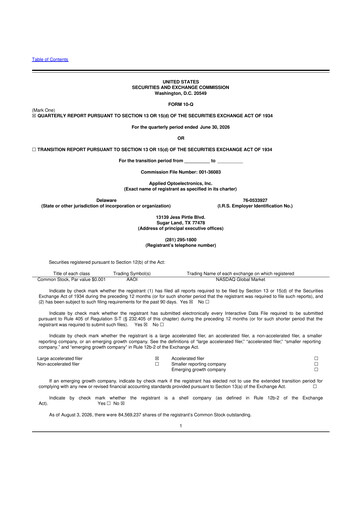 Thumbnail Applied Optoelectronics 10-Q Quarterly Report FY2026 