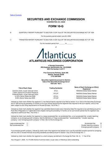 Miniature Atlanticus 10-Q Rapport trimestriel 2026 