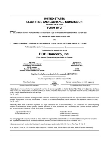 Thumbnail ECB Bancorp 10-Q Quarterly Report FY2026 