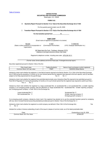 Thumbnail PAMT Corp 10-Q Quarterly Report FY2026 