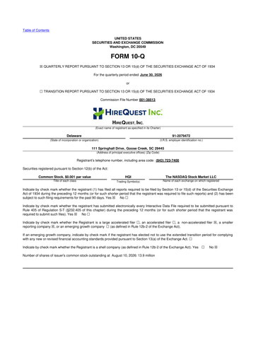 Miniature HireQuest 10-Q Rapport trimestriel 2026 
