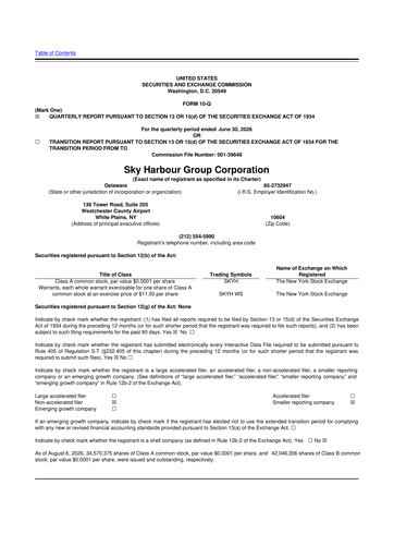 Miniature Sky Harbour Group 10-Q Rapport trimestriel 2026 