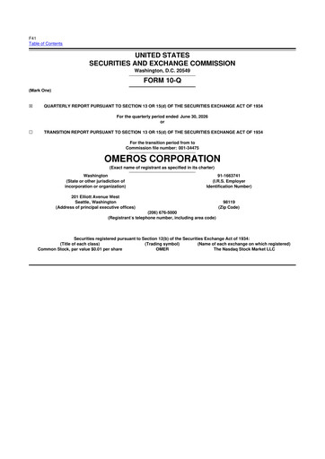 Thumbnail Omeros Corporation 10-Q Quarterly Report FY2026 