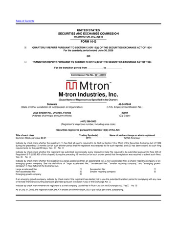 Thumbnail M-tron Industries 10-Q Quarterly Report FY2026 