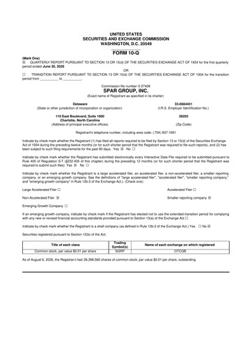 Thumbnail SPAR Group 10-Q Quarterly Report FY2026 