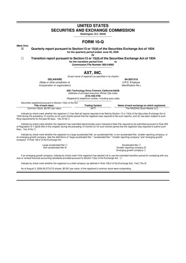Thumbnail AXT Inc
 10-Q Quarterly Report FY2026 