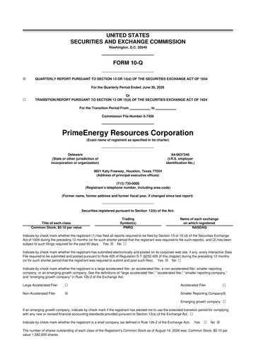 Thumbnail PrimeEnergy Resources 10-Q Quarterly Report FY2026 