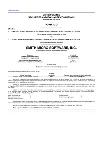 Thumbnail Smith Micro Software
 10-Q Quarterly Report FY2026 