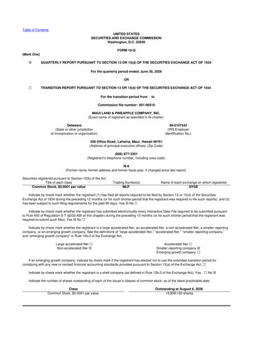 Thumbnail Maui Land & Pineapple Company 10-Q Quarterly Report FY2026 