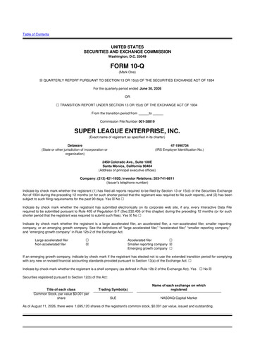Thumbnail Super League Enterprise 10-Q Quarterly Report FY2026 