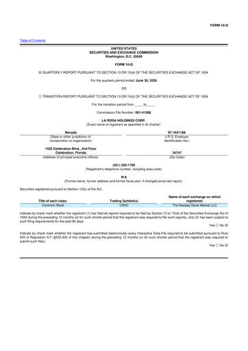 Thumbnail La Rosa Holdings 10-Q Quarterly Report FY2026 