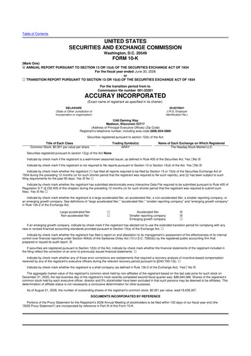 Thumbnail Accuray 10-K Annual Report 2026