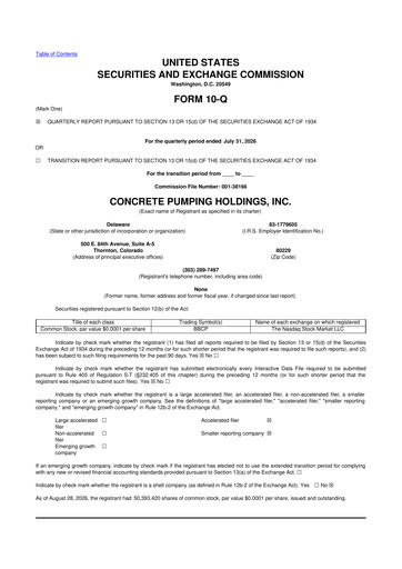 Vorschaubild Concrete Pumping Holdings 10-Q Quartalsbericht 2026 