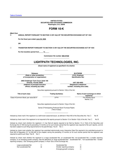 Thumbnail LightPath Technologies 10-K Annual Report 2026