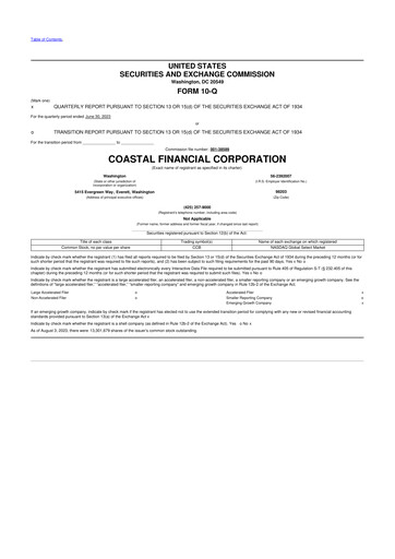 Thumbnail Coastal Financial Corporation 10-Q Quarterly Report FY2023 
