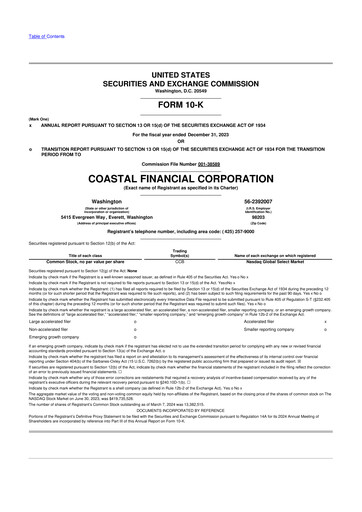 Thumbnail Coastal Financial Corporation 10-K Annual Report 2023