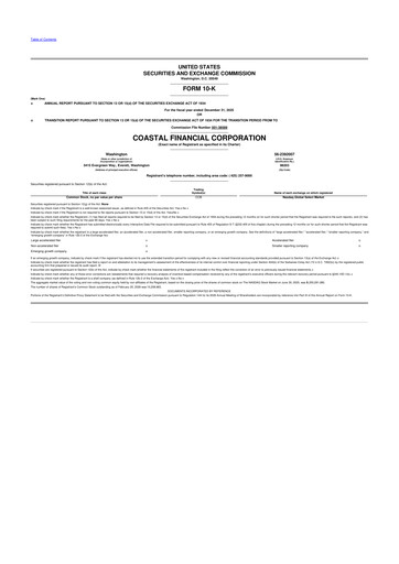 Thumbnail Coastal Financial Corporation 10-K Annual Report 2025