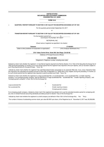 Thumbnail Travere Therapeutics 10-Q Quarterly Report FY2017 