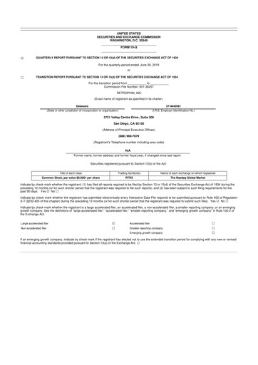 Thumbnail Travere Therapeutics 10-Q Quarterly Report FY2019 