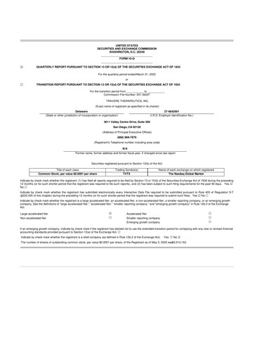 Thumbnail Travere Therapeutics 10-Q Quarterly Report FY2022 