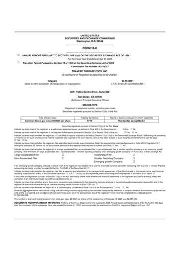 Thumbnail Travere Therapeutics 10-K Annual Report 2025