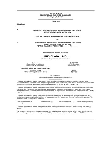 Thumbnail MRC Global
 10-Q Quarterly Report FY2013 