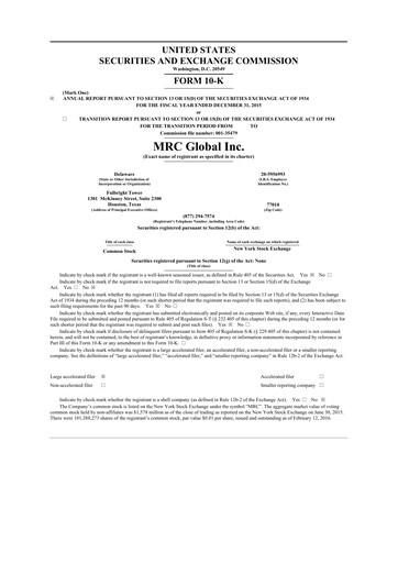 Thumbnail MRC Global
 10-K Annual Report 2015