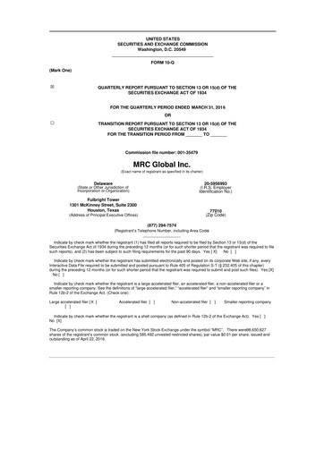 Thumbnail MRC Global
 10-Q Quarterly Report FY2016 