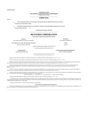 Miniature Zurn Elkay Water Solutions 10-K Rapport annuel 2016