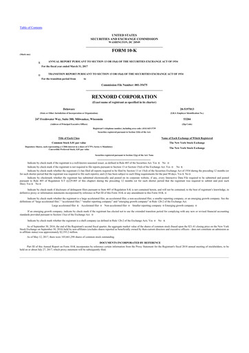 Miniature Zurn Elkay Water Solutions 10-K Rapport annuel 2017