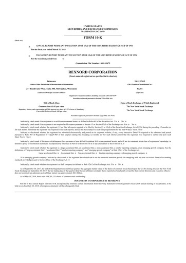 Miniature Zurn Elkay Water Solutions 10-K Rapport annuel 2018