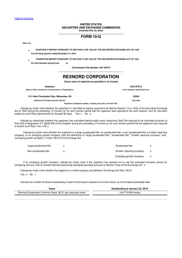 Vorschaubild Zurn Elkay Water Solutions 10-Q Quartalsbericht 2019 