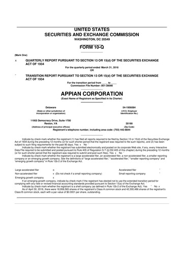 Thumbnail Appian 10-Q Quarterly Report FY2018 