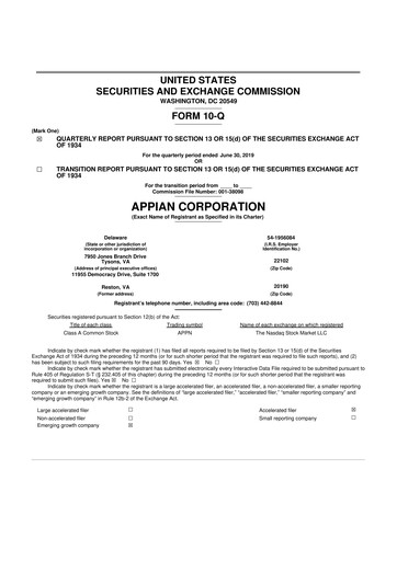 Thumbnail Appian 10-Q Quarterly Report FY2019 