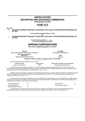 Thumbnail Appian 10-Q Quarterly Report FY2020 