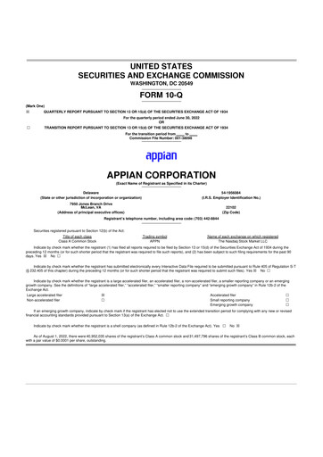 Thumbnail Appian 10-Q Quarterly Report FY2022 