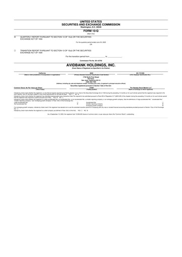 Thumbnail Avidbank Holdings 10-Q Quarterly Report FY2025 